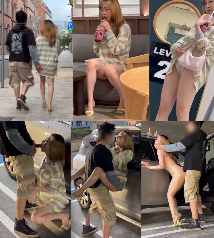 나는 지하 주차장에서 여자친구와 격렬하게 섹스를 했다.
